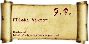 Füleki Viktor névjegykártya
